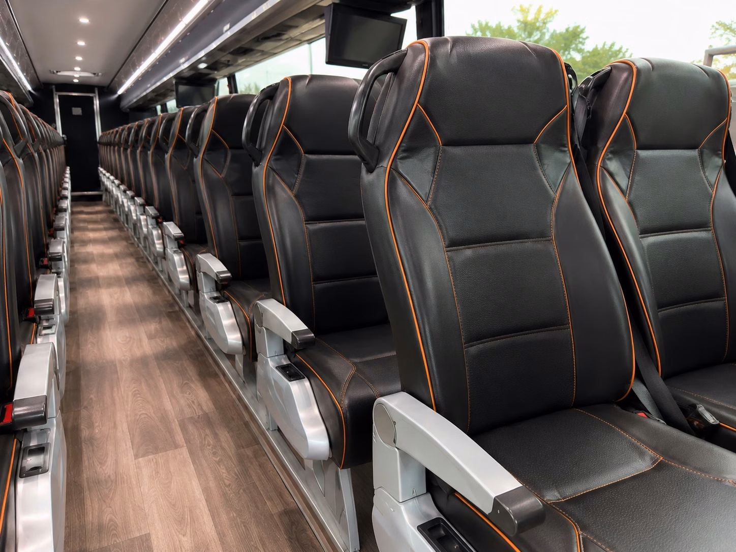 56 passenger charter bus inside
