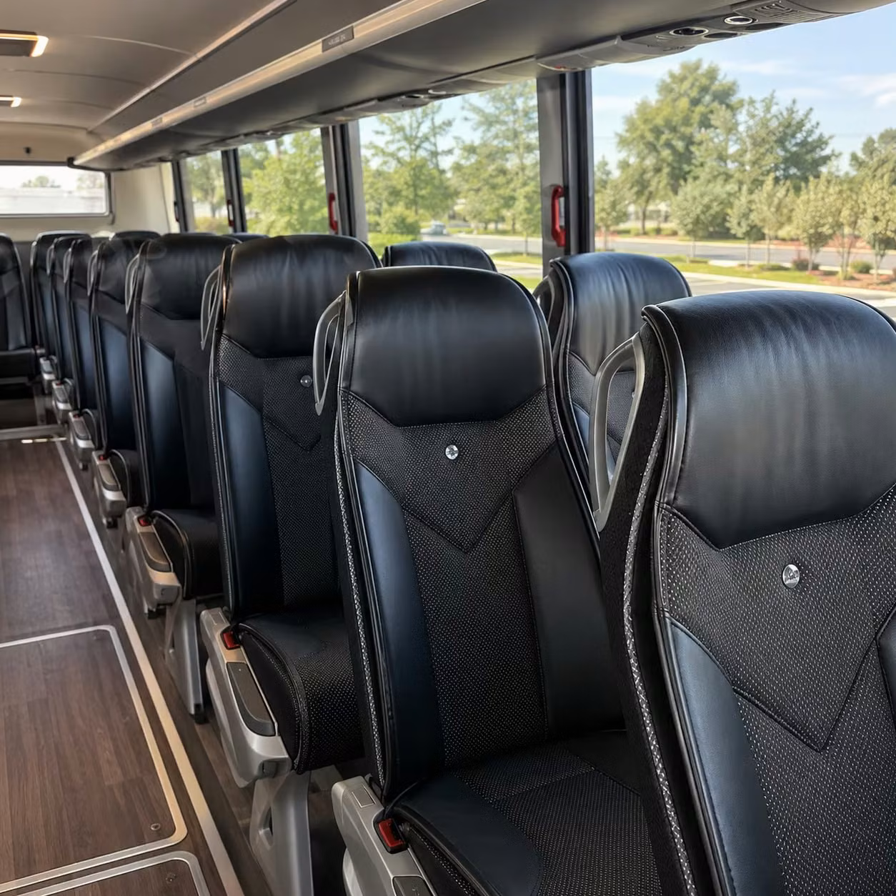 quincy charter bus rental interior